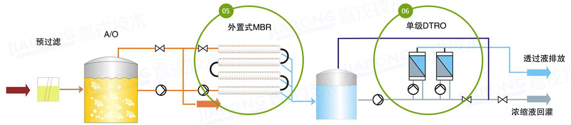 垃圾滲濾液處理工藝，單級(jí)DTRO工藝